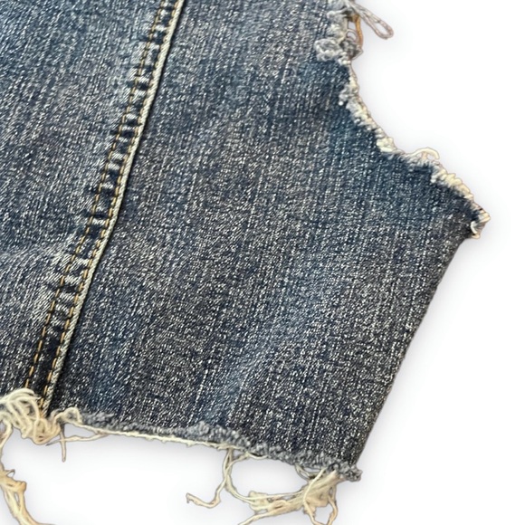 Vintage 90s Forever 21 Cropped Denim Vest Frayed Hem Womens Sz Small Punk Grunge - Picture 9 of 13